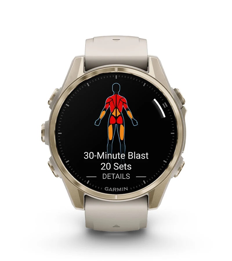 Умные часы Garmin Fenix 8, 43 мм, AMOLED, Sapphire Carbon Gray DLC Titanium with black/pebble gray silicone band